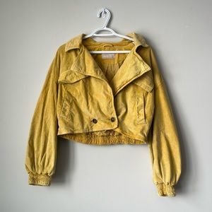 FREE PEOPLE | YELLOW CORDUROY BOMBER JACKET